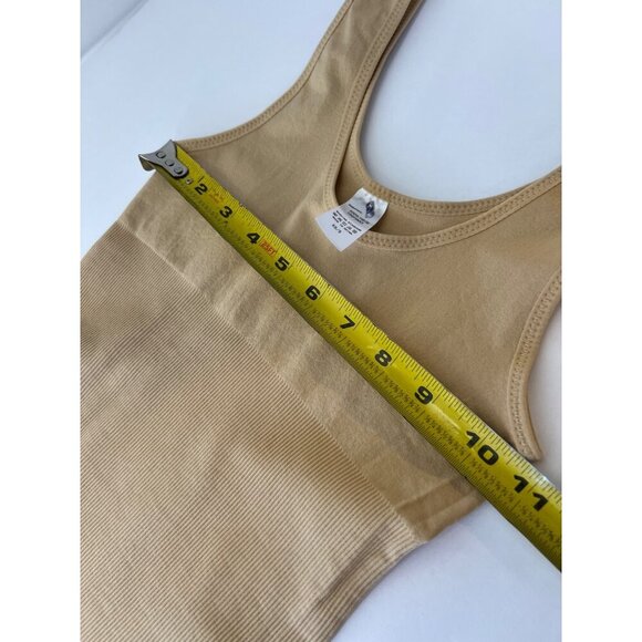 Seamless Shapewear Bodysuit With Ribbed Details In Beige -Size XS/S - Picture 6 of 8